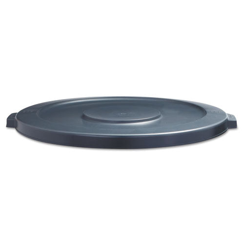 Boardwalk Lids for 44 gal Waste Receptacles, Flat-Top, Round, Plastic Gray 1868184
