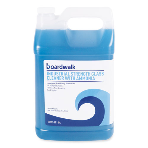 Boardwalk Industrial Strength Glass Cleaner with Ammonia, 1 gal Bottle BWK4714AEA