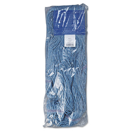 Boardwalk Super Loop Wet Mop Head, Cotton-Synthetic Fiber, 5" Headband, X-Large Size, Blue, 12-Carton BWK504BL