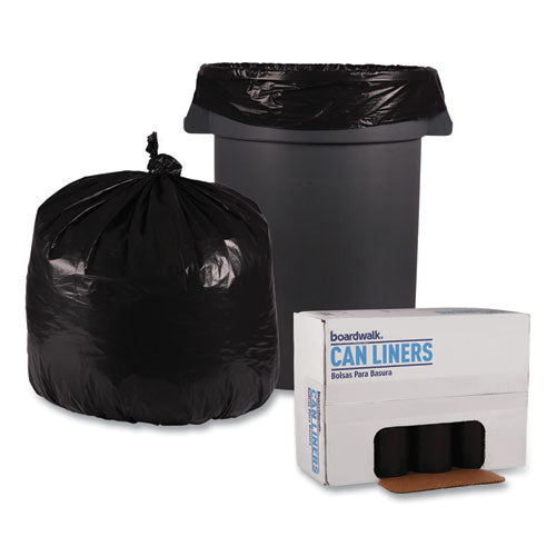 Boardwalk Low Density Repro Can Liners, 33 gal, 1.2 mil, 33" x 39", Black, 10 Bags-Roll, 10 Rolls-Carton BWK516