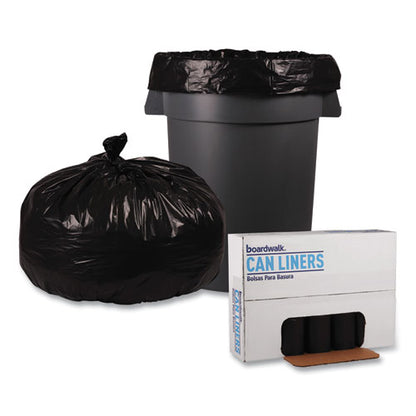 Boardwalk Low Density Repro Can Liners, 56 gal, 1.2 mil, 43" x 47", Black, 10 Bags-Roll, 10 Rolls-Carton BWK518