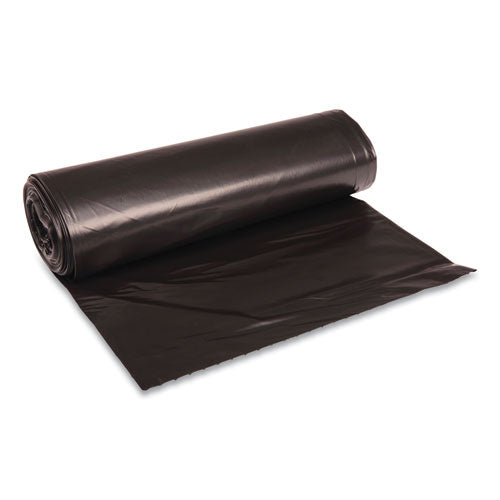 Boardwalk Low Density Repro Can Liners, 45 gal, 1.6 mil, 40" x 46", Black, 10 Bags-Roll, 10 Rolls-Carton BWK521