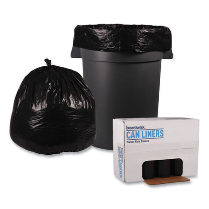 Boardwalk Low Density Repro Can Liners, 45 gal, 1.6 mil, 40" x 46", Black, 10 Bags-Roll, 10 Rolls-Carton BWK521