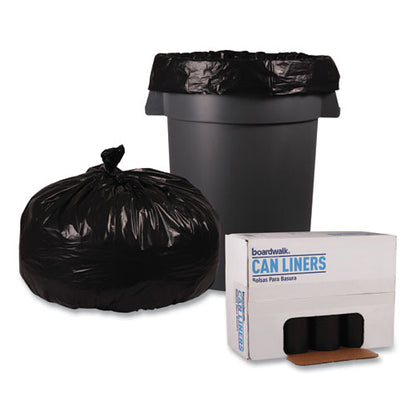 Boardwalk Low Density Repro Can Liners, 56 gal, 1.6 mil, 43" x 47", Black, 10 Bags-Roll, 10 Rolls-Carton BWK522