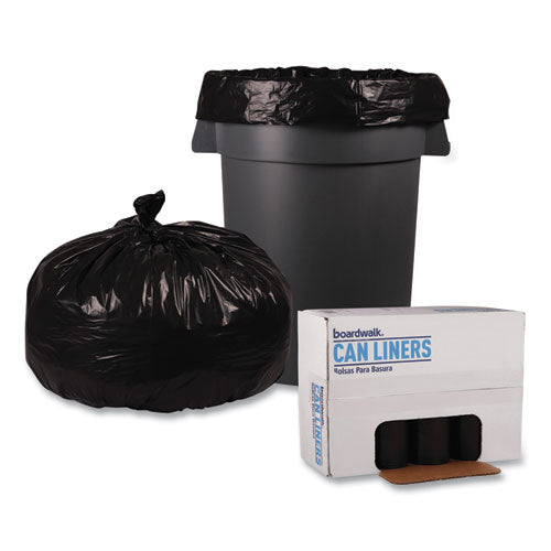 Boardwalk Low Density Repro Can Liners, 60 gal, 1.6 mil, 38" x 58", Black, 10 Bags-Roll, 10 Rolls-Carton BWK523