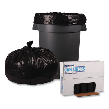 Boardwalk Low Density Repro Can Liners, 60 gal, 2 mil, 38" x 58", Black, 10 Bags-Roll, 10 Rolls-Carton BWK526