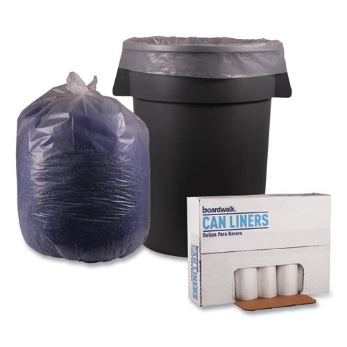 Boardwalk Low Density Repro Can Liners, 56 gal, 1.1 mil, 43" x 47", Clear, 10 Bags-Roll, 10 Rolls-Carton BWK532