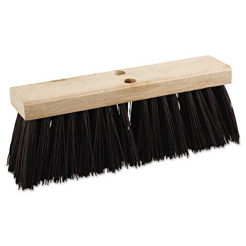 Boardwalk Street Broom Head, 6.25" Black Polypropylene Bristles, 16" Brush BWK73160