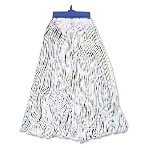 Boardwalk Mop Head, Lie-Flat Head, Rayon Fiber, 24oz, White, 12-Carton BWK824R