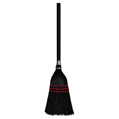 Boardwalk Flag Tipped Poly Lobby Brooms, Flag Tipped Poly Bristles, 38" Overall Length, Natural-Black, 12-Carton BWK951BP