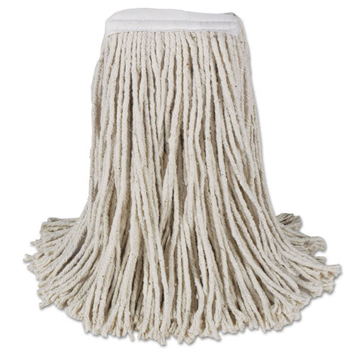 Boardwalk Mop Head, Cotton, Cut-End, White, 4-Ply, #16 Band, 12-Carton BWKCM02016S