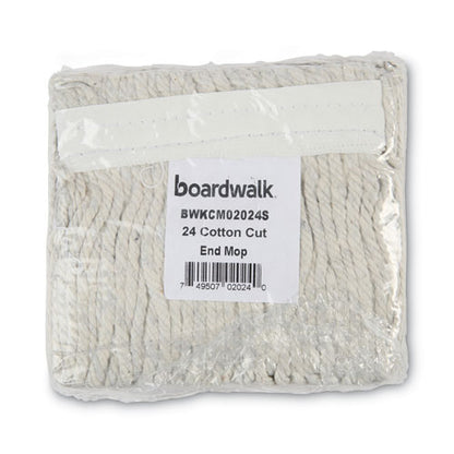 Boardwalk Banded Cotton Mop Head, #24, White, 12-Carton BWKCM02024S