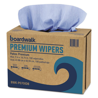Boardwalk Hydrospun Wipers, Blue, 9 x 16.75, 100 Wipes-Box, 10 Boxes-Carton BWK-P070IDB