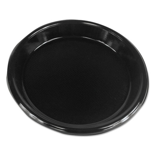 Boardwalk Hi-Impact Plastic Dinnerware, Plate, 10" dia, Black, 500-Carton BWKPLHIPS10BL