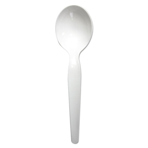 Boardwalk Heavyweight Polystyrene Cutlery, Soup Spoon, White, 1000-Carton BWKSOUPHWPSWH
