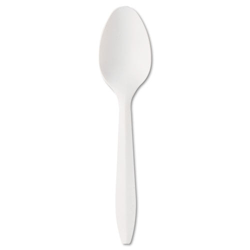 Boardwalk Mediumweight Polypropylene Cutlery, Teaspoon, White, 1000-Carton BWKSPOONMWPP