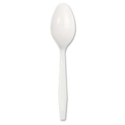 Boardwalk Mediumweight Polystyrene Cutlery, Teaspoon, White, 100-Box BWK SPOONMWPS