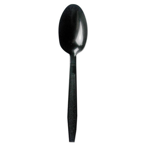 Boardwalk Heavyweight Polypropylene Cutlery, Teaspoon, Black, 1000-Carton BWKTEAHWPPBLA