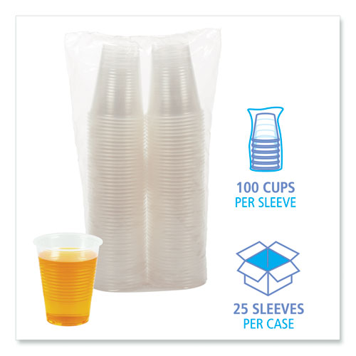Boardwalk Translucent Plastic Cold Cups, 10 oz, Polypropylene, 10 Cups-Sleeve, 100 Sleeves-Carton BWKTRANSCUP10CT