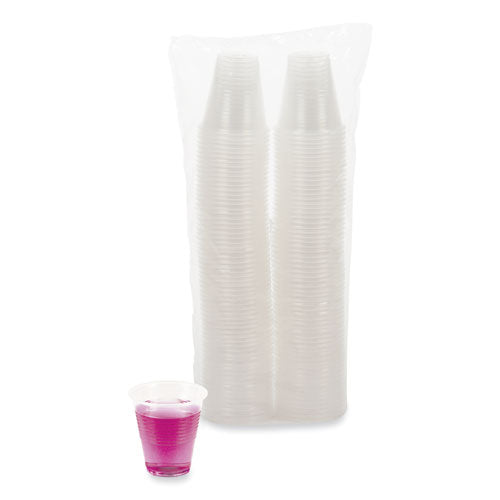 Boardwalk Translucent Plastic Cold Cups, 3 oz, Polypropylene, 25 Cups-Sleeve, 100 Sleeves-Carton BWKTRANSCUP3CT