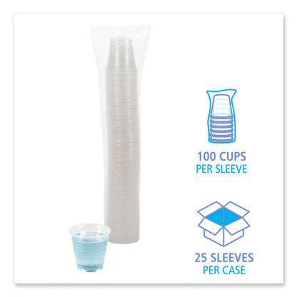 Boardwalk Translucent Plastic Cold Cups, 5 oz, Polypropylene, 25 Cups-Sleeve, 100 Sleeves-Carton BWKTRANSCUP5CT