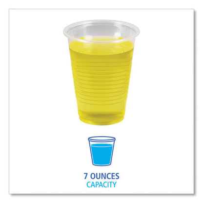 Boardwalk Translucent Plastic Cold Cups, 7 oz, Polypropylene, 25 Cups-Sleeve, 100 Sleeves-Carton BWKTRANSCUP7CT