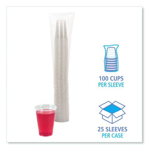 Boardwalk Translucent Plastic Cold Cups, 9 oz, Polypropylene, 25 Cups-Sleeve, 100 Sleeves-Carton BWKTRANSCUP9CT