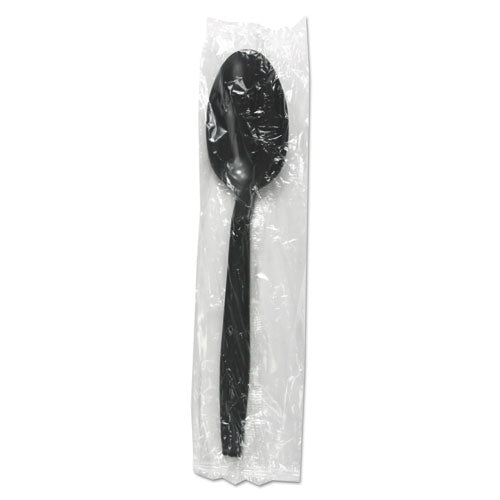 Boardwalk Heavyweight Wrapped Polypropylene Cutlery, Teaspoon, Black, 1,000-Carton BWKTSHWPPBIW
