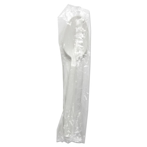 Boardwalk Heavyweight Wrapped Polypropylene Cutlery, Teaspoon, White, 1,000-Carton BWKTSHWPPWIW