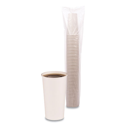 Boardwalk Paper Hot Cups, 20 oz, White, 12 Cups-Sleeve, 50 Sleeves-Carton BWKWHT20HCUP