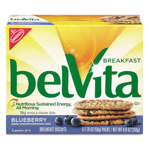 Nabisco belVita Breakfast Biscuits, 1.76 oz Pack, Blueberry, 64-Carton 00 44000 02908 00