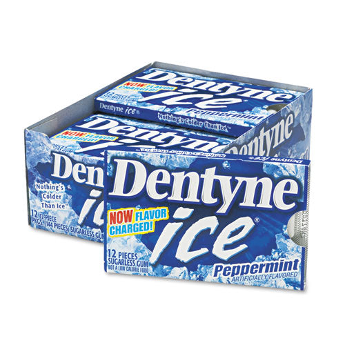 Dentyne Ice Sugarless Gum, Peppermint Flavor,16 Pieces-Pack, 9 Packs-Box 00 12546 31254 00