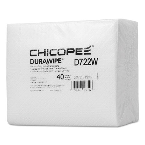 Chicopee Durawipe Medium-Duty Industrial Wipers, 14.6" x 13.7, White, 960-Carton D722W