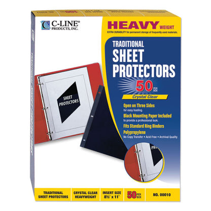 C-Line Traditional Polypropylene Sheet Protectors, Heavyweight, 11 x 8.5, 50-Box 00010