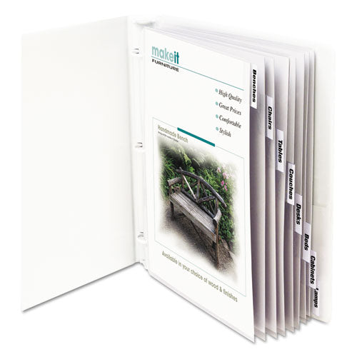 C-Line Sheet Protectors with Index Tabs, Clear Tabs, 2", 11 x 8 1-2, 8-ST 05587