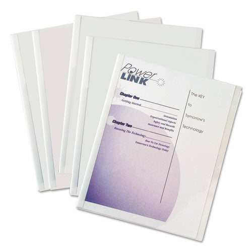 C-Line Vinyl Report Covers with Binding Bars, 0.13" Capacity,  8.5 x 11, Clear-Clear, 50-Box 32457