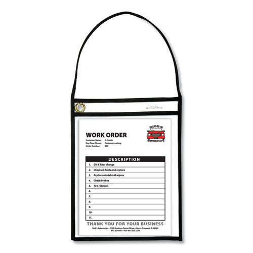 C-Line 1-Pocket Shop Ticket Holder w-Strap, Black Stitching, 75-Sheet, 9 x 12, 15-Box 41922