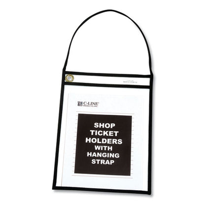 C-Line 1-Pocket Shop Ticket Holder w-Strap, Black Stitching, 75-Sheet, 9 x 12, 15-Box 41922