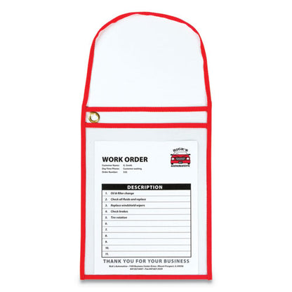C-Line 1-Pocket Shop Ticket Holder w-Strap and Red Stitching, 75-Sheet, 9 x 12, 15-Box 41924