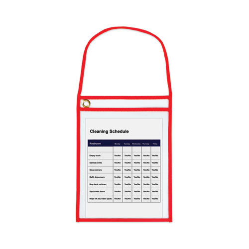 C-Line 1-Pocket Shop Ticket Holder w-Strap and Red Stitching, 75-Sheet, 9 x 12, 15-Box 41924