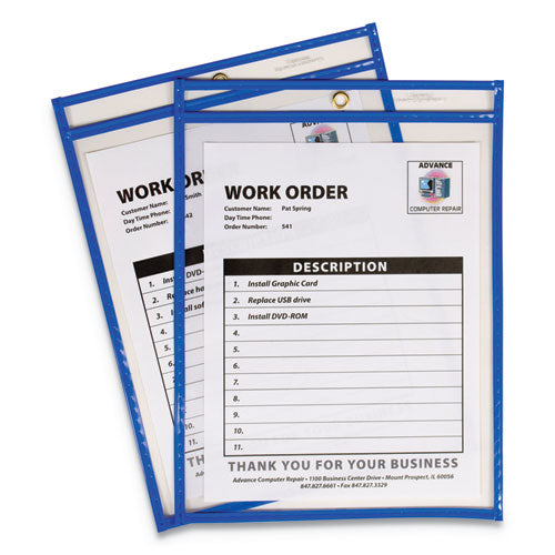 C-Line Stitched Shop Ticket Holders, Top Load, Super Heavy, Clear, 9" x 12" Inserts, 15-Box 43915