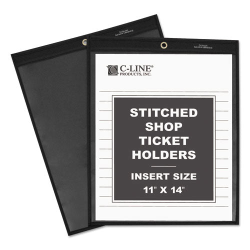 C-Line Shop Ticket Holders, Stitched, One Side Clear, 75 Sheets, 11 x 14, 25-BX 45114