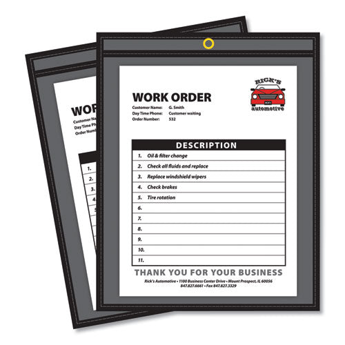 C-Line Shop Ticket Holders, Stitched, One Side Clear, 75 Sheets, 9 x 12, 25-Box 45912