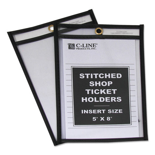 C-Line Shop Ticket Holders, Stitched, Both Sides Clear, 25 Sheets, 5 x 8, 25-Box 46058