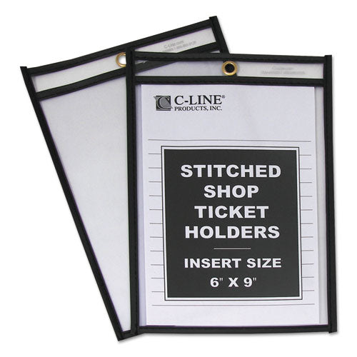 C-Line Shop Ticket Holders, Stitched, Both Sides Clear, 50 Sheets, 6 x 9, 25-Box 46069