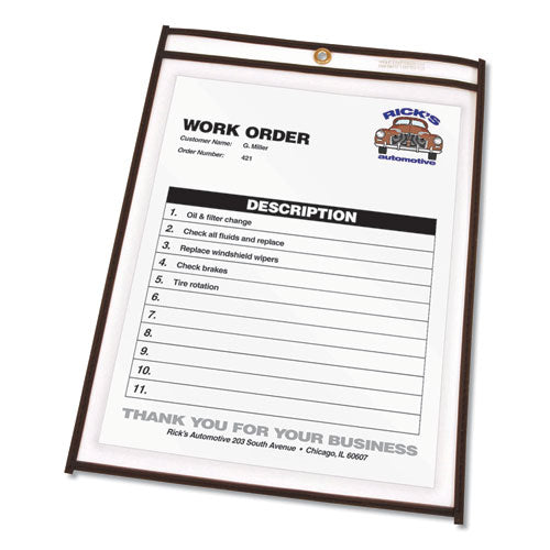 C-Line Shop Ticket Holders, Stitched, Both Sides Clear, 50 Sheets, 8 1-2 x 11, 25-Box 46911
