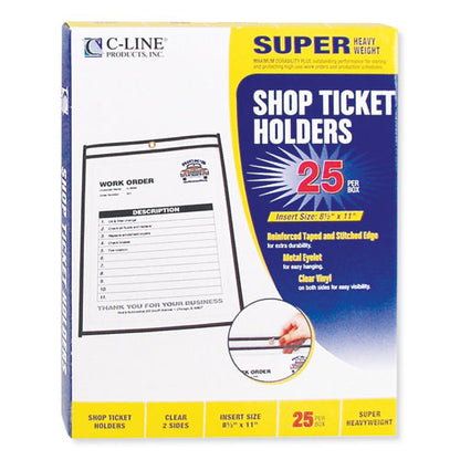 C-Line Shop Ticket Holders, Stitched, Both Sides Clear, 50 Sheets, 8 1-2 x 11, 25-Box 46911