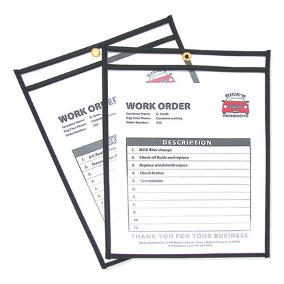 C-Line Shop Ticket Holders, Stitched, Both Sides Clear, 75 Sheets, 9 x 12, 25-Box 46912