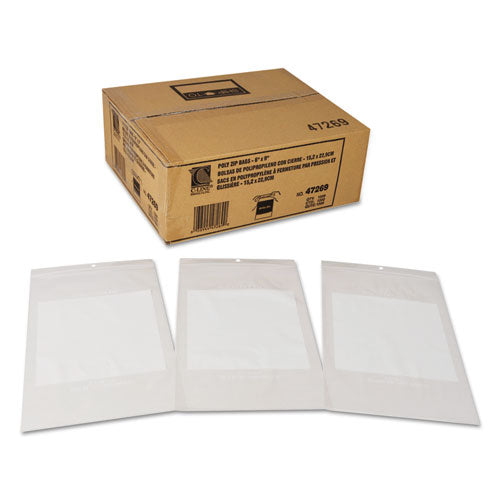 C-Line Write-On Poly Bags, 2 mil, 6" x 9", Clear, 1,000-Carton 47269
