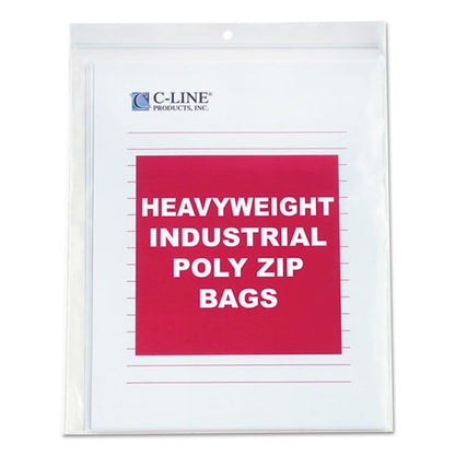 C-Line Heavyweight Industrial Poly Zip Bags, 8 1-2 x 11, 50-BX 47911